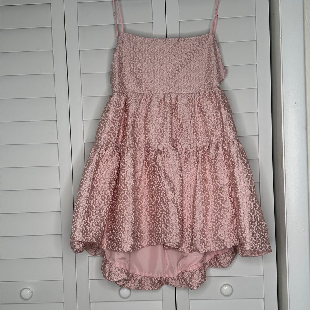 NWT Anthropologie x Auteta Pink Flower Dress with Tie Back size Small